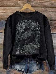 Women's Halloween 3D Gothic Crow Sweatshirt vetvanguards