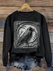 Women's Halloween 3D Gothic Crow Sweatshirt vetvanguards