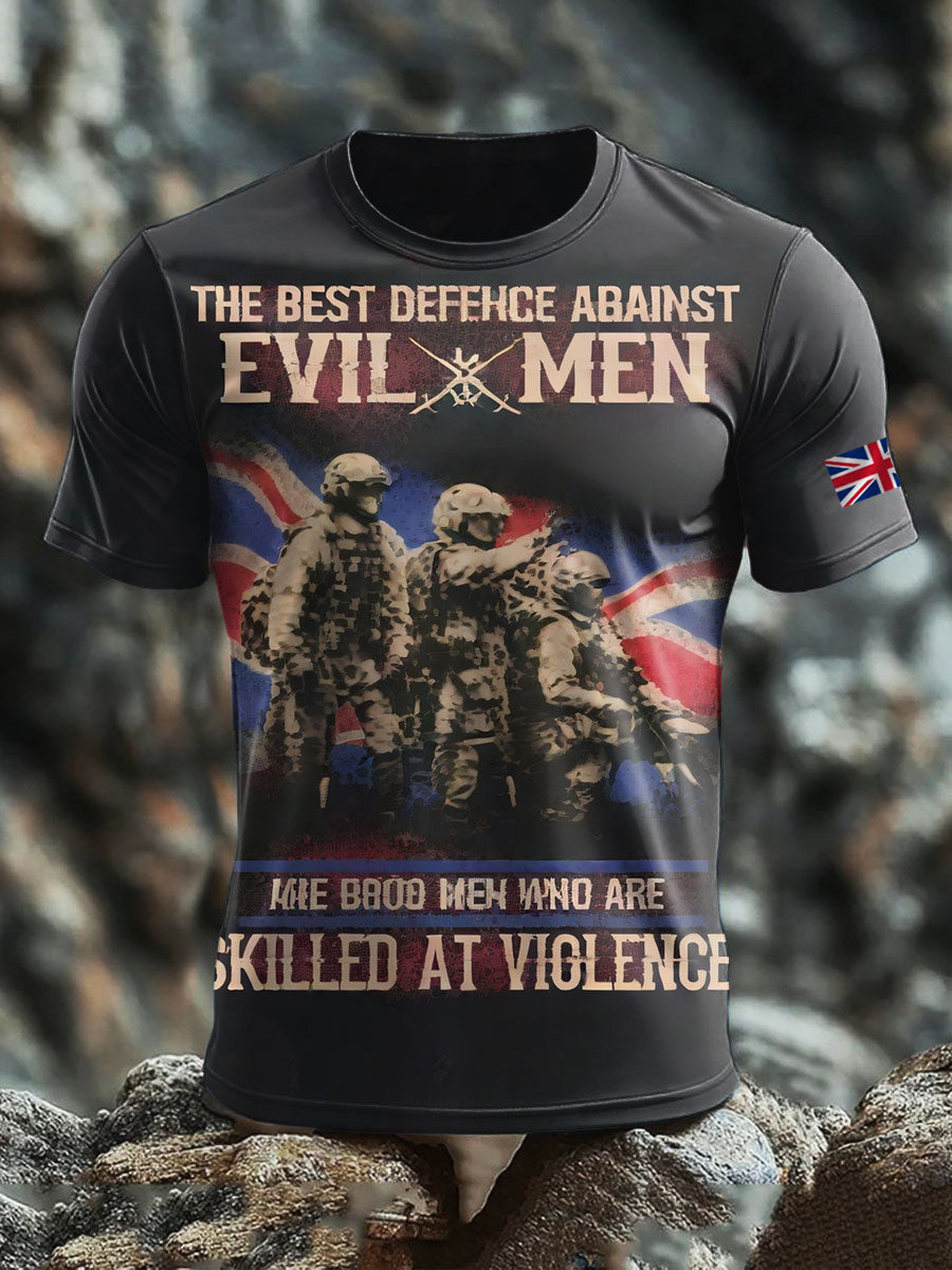 Men's British Veteran Print short sleeves t-shirt vetvanguards