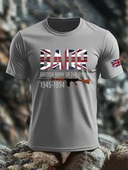 Men's British Veteran print imitation cotton short-sleeved T-shirt vetvanguards