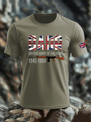 Men's British Veteran print imitation cotton short-sleeved T-shirt vetvanguards