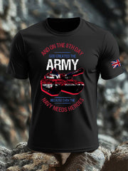 Men's British Veteran print imitation cotton short-sleeved T-shirt vetvanguards