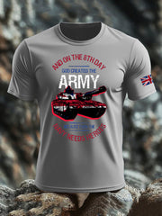 Men's British Veteran print imitation cotton short-sleeved T-shirt vetvanguards