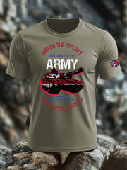 Men's British Veteran print imitation cotton short-sleeved T-shirt vetvanguards