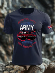 Men's British Veteran print imitation cotton short-sleeved T-shirt vetvanguards