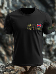 Men's British Veteran print imitation cotton short-sleeved T-shirt vetvanguards