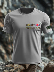 Men's British Veteran print imitation cotton short-sleeved T-shirt vetvanguards