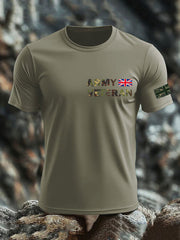 Men's British Veteran print imitation cotton short-sleeved T-shirt vetvanguards