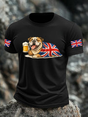Men's Vintage England Flag Casual Printed T-shirt vetvanguards