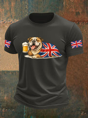 Men's Vintage England Flag Casual Printed T-shirt vetvanguards