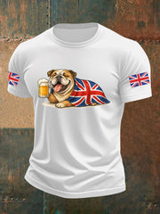 Men's Vintage England Flag Casual Printed T-shirt vetvanguards