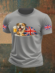 Men's Vintage England Flag Casual Printed T-shirt vetvanguards
