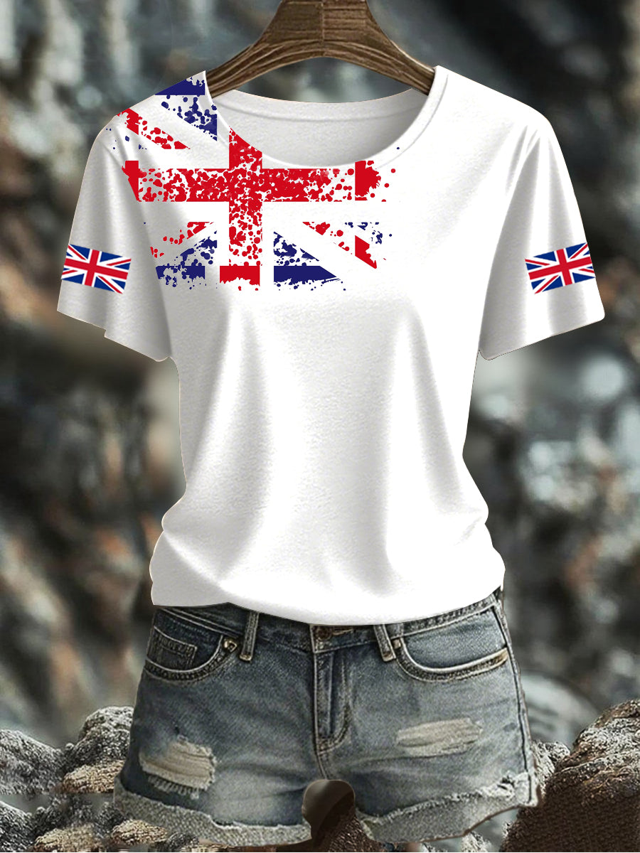 Women's UK Flag Printed T-shirt vetvanguards
