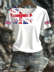 Women's UK Flag Printed T-shirt vetvanguards