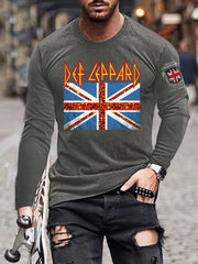 Men's UK Flag Printed long sleeve T-shirt vetvanguards