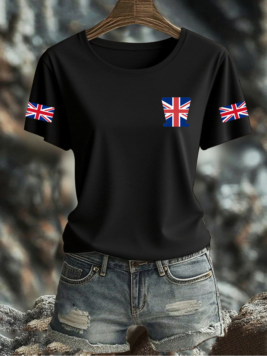 Women's UK Flag Printed T-shirt vetvanguards
