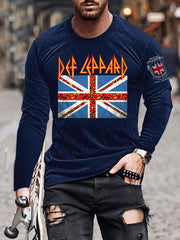 Men's UK Flag Printed long sleeve T-shirt vetvanguards