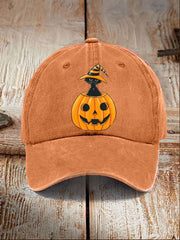 Unisex halloween black cat Design Print Hat vetvanguards