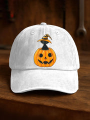 Unisex halloween black cat Design Print Hat vetvanguards