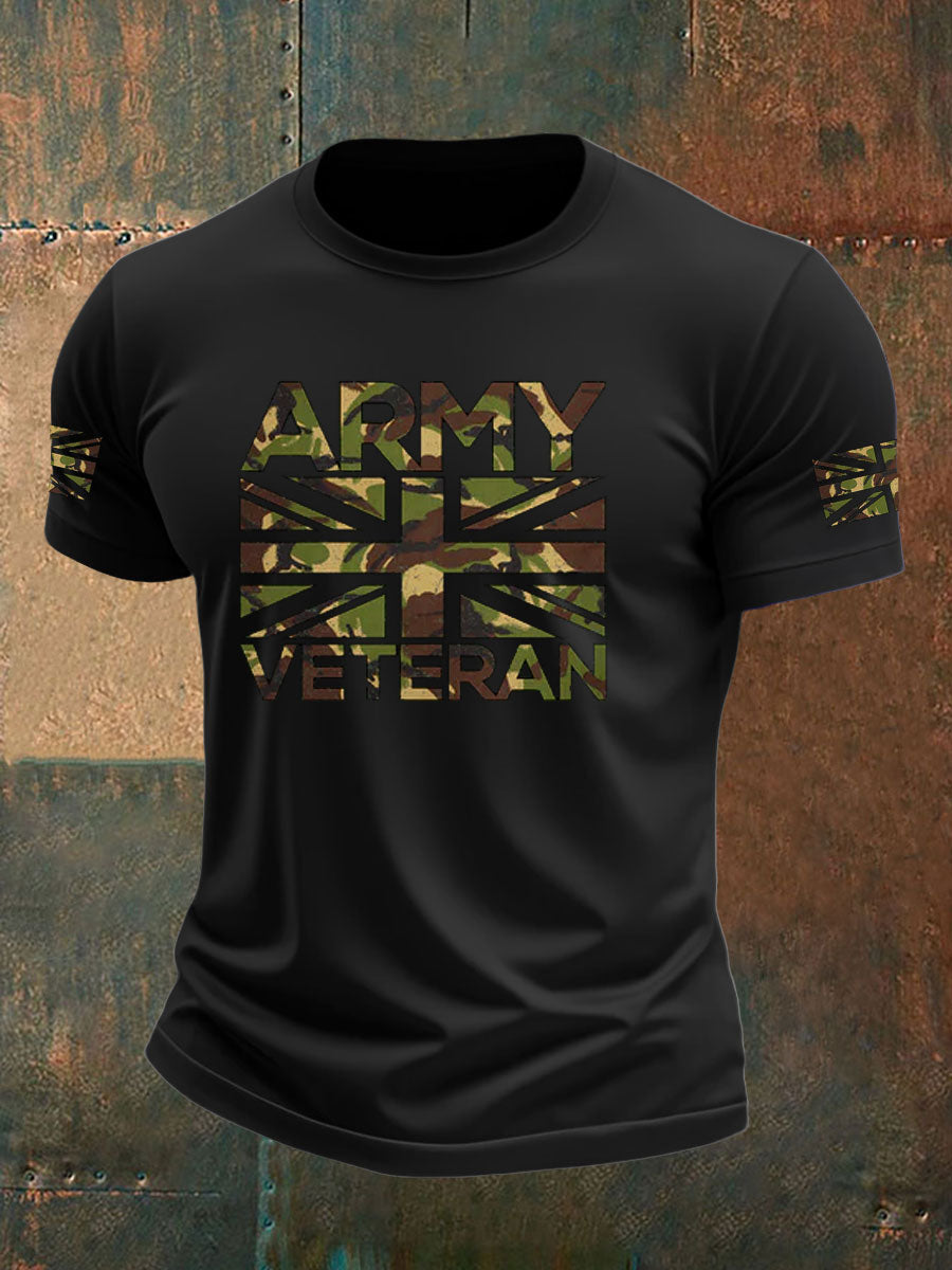 Men's British Veteran imitation cotton short-sleeved T-shirt vetvanguards
