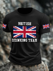 Men's British Drinking Team Casual Printed T-shirt vetvanguards