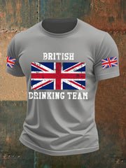 Men's British Drinking Team Casual Printed T-shirt vetvanguards