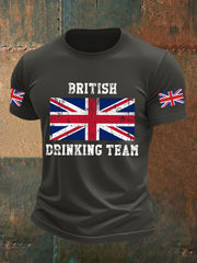 Men's British Drinking Team Casual Printed T-shirt vetvanguards