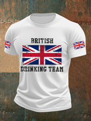 Men's British Drinking Team Casual Printed T-shirt vetvanguards