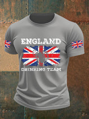 Men's England Drinking Team Casual Printed T-shirt vetvanguards