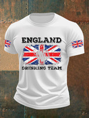 Men's England Drinking Team Casual Printed T-shirt vetvanguards