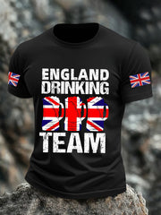 Men's England Drinking Team Casual Printed T-shirt vetvanguards