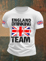 Men's England Drinking Team Casual Printed T-shirt vetvanguards