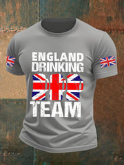 Men's England Drinking Team Casual Printed T-shirt vetvanguards