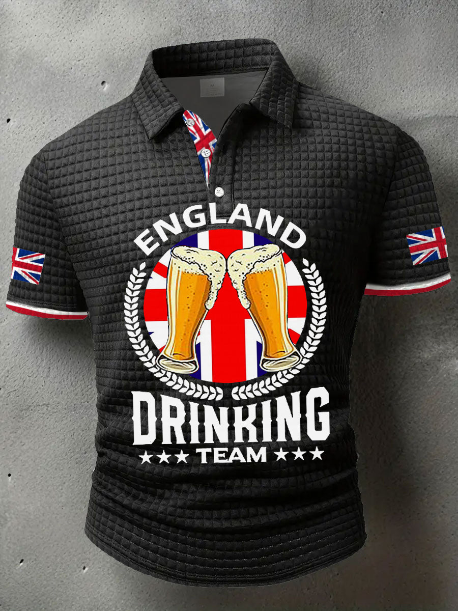 Men's England Drinking Team Printed Casual Tops vetvanguards
