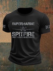 Men's Supermarine  Spitfire Veteran RAF imitation cotton short-sleeved T-shirt vetvanguards