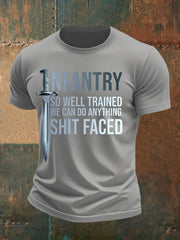 Men's Infantry trained imitation cotton short-sleeved T-shirt vetvanguards