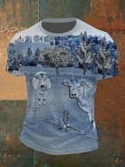 Men's Cowboys Fight Ranch Short Dleeves T-shirt vetvanguards