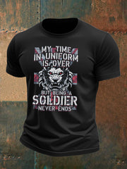 Men's british veteran imitation cotton short-sleeved T-shirt vetvanguards