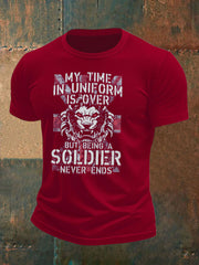 Men's british veteran imitation cotton short-sleeved T-shirt vetvanguards