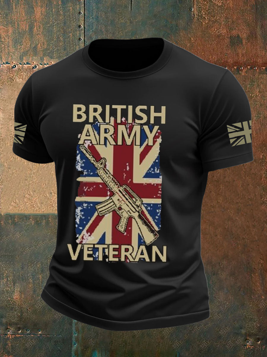 Men's british veteran imitation cotton short-sleeved T-shirt vetvanguards