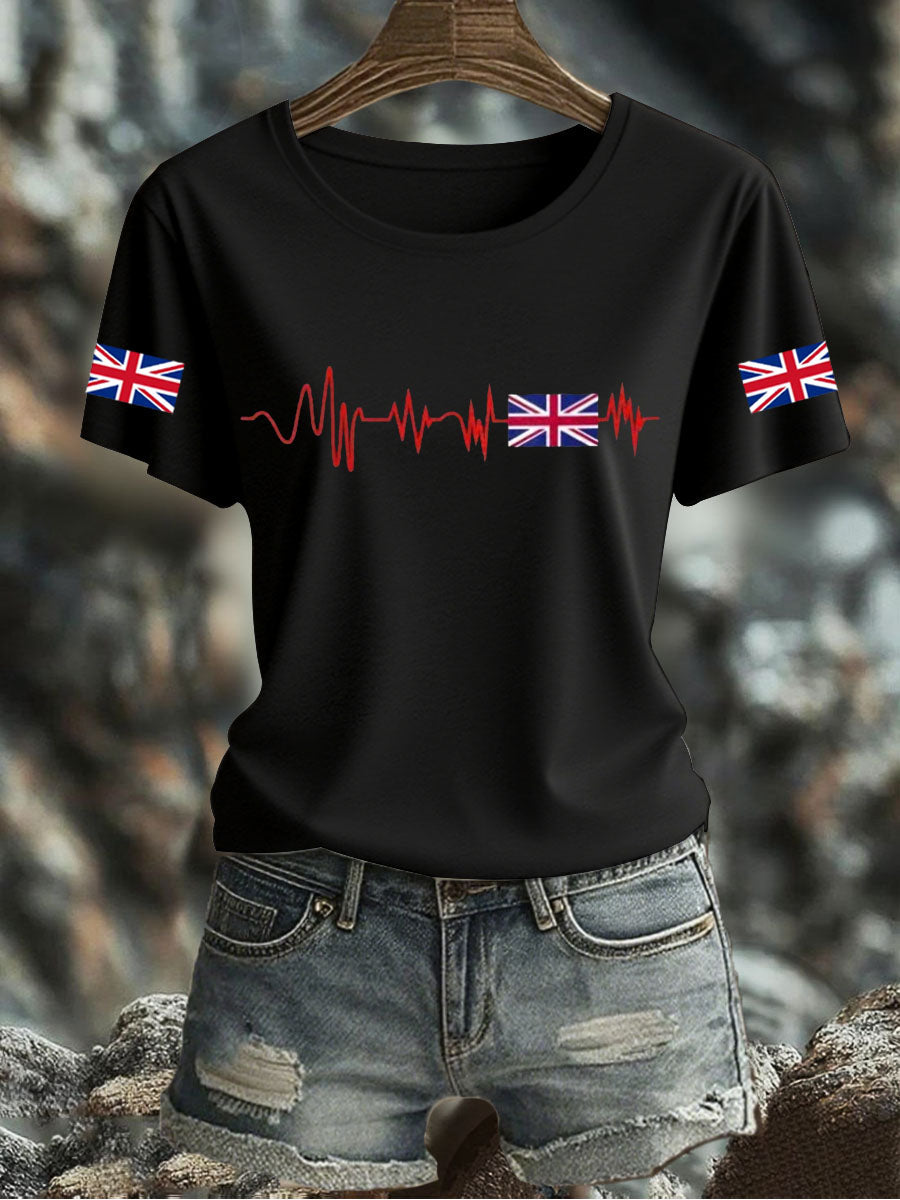 Women's UK Flag Printed T-shirt vetvanguards