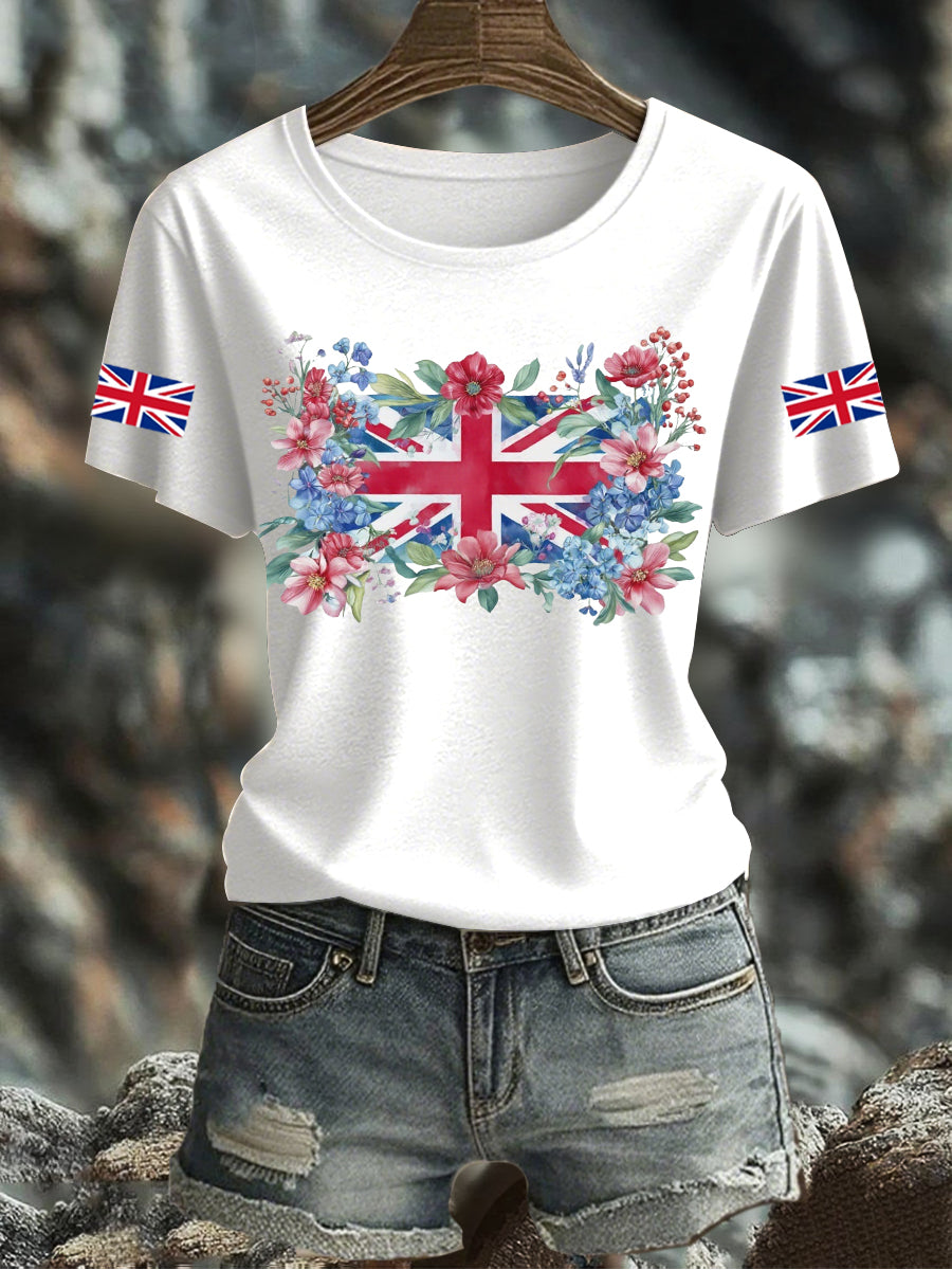 Women's UK Flag Printed T-shirt vetvanguards