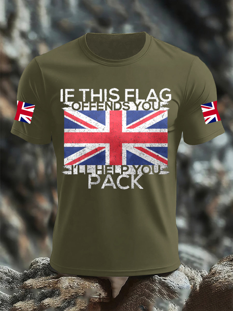 Men's IF THIS FLAG OFFENDS YOU HELP YOU PACK T-shirt vetvanguards