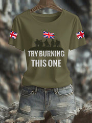 Women's TRY BURNING THIS ONE T-shirt vetvanguards