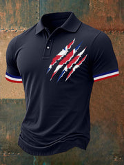 Men's Union Jack Print Casual Polo Shirt vetvanguards