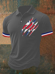 Men's Union Jack Print Casual Polo Shirt vetvanguards