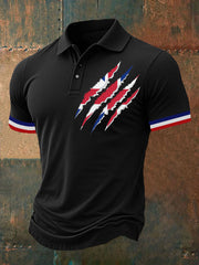 Men's Union Jack Print Casual Polo Shirt vetvanguards