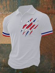 Men's Union Jack Print Casual Polo Shirt vetvanguards