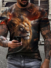 Men's  British Lion Cotton Short-Sleeved T-shirt vetvanguards