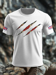 Men's UK Flag Skull Printed T-shirt vetvanguards